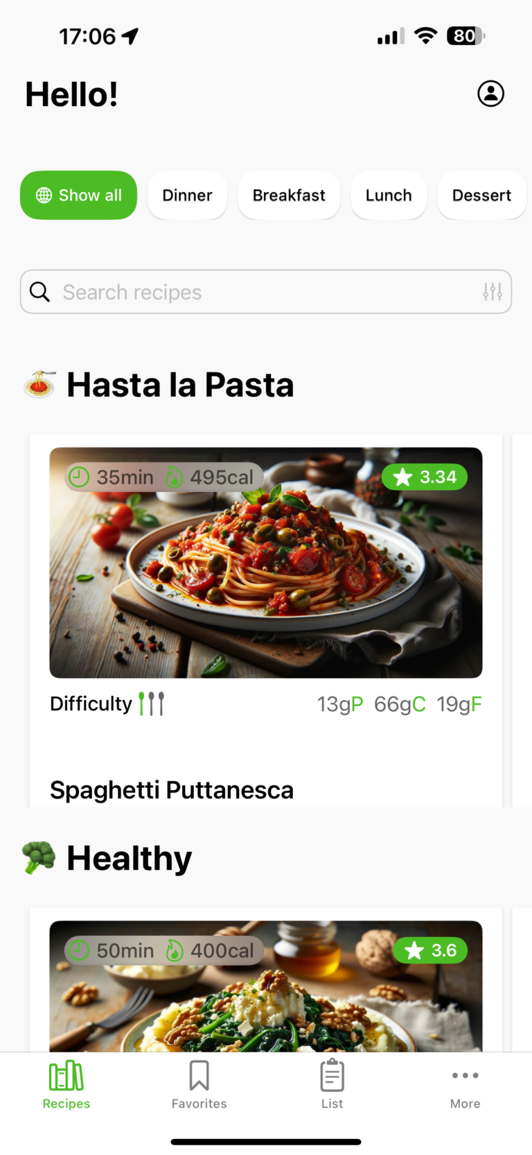 recipe app features overview